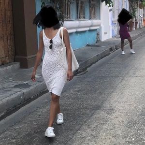 White Crochet Dress